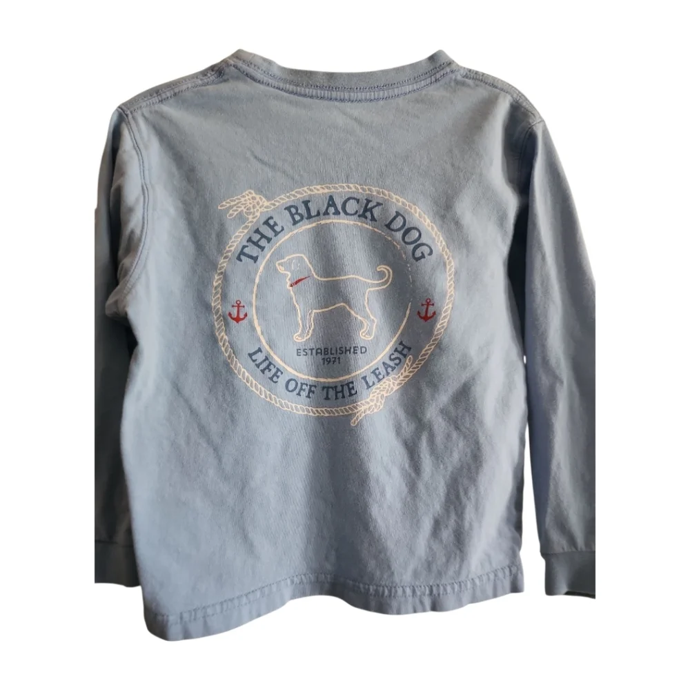 The Black Dog Jersey 3T Blue Long Sleeve T Shirt Top